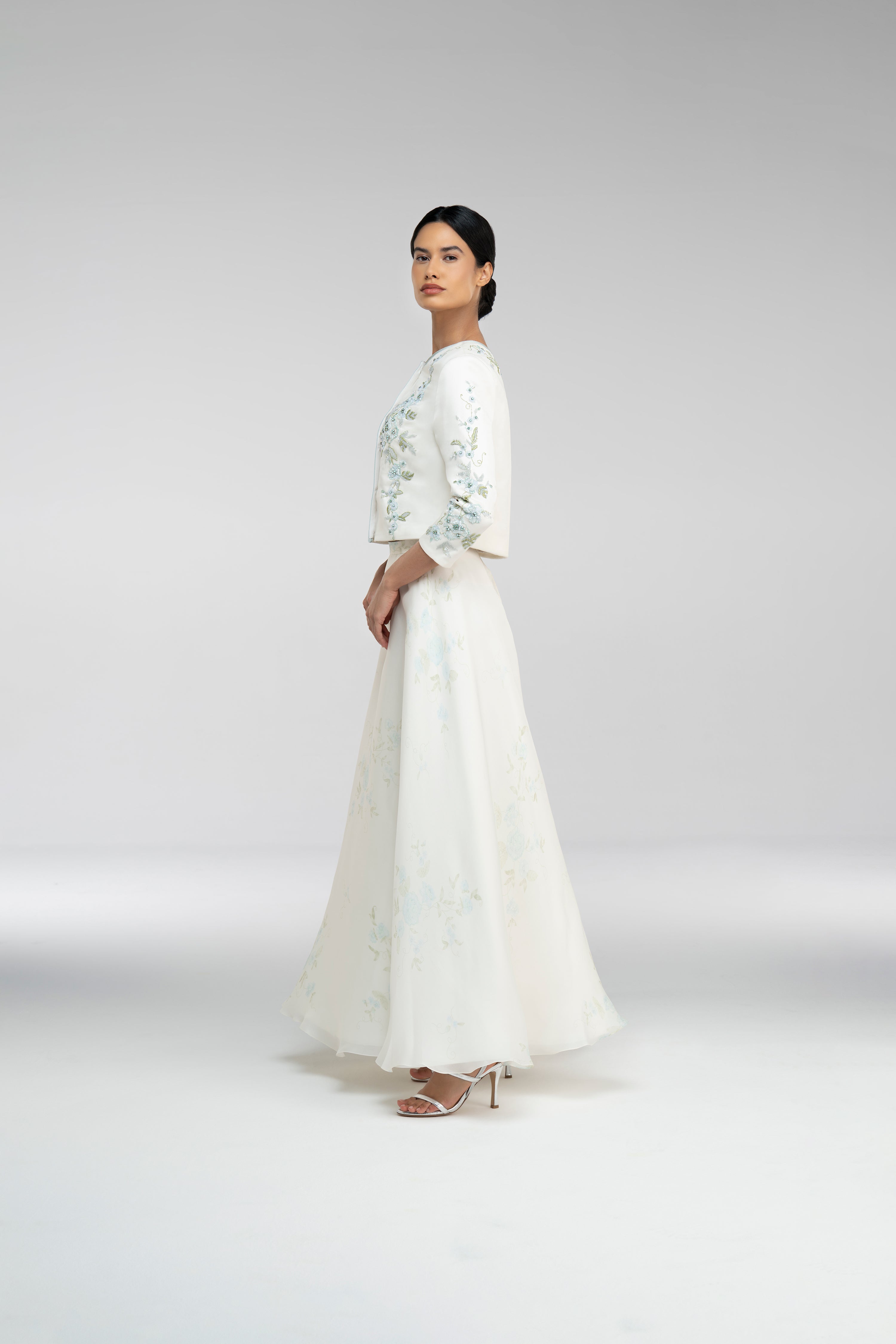 Look 15 - Pastel Floral Print Jacket and Skirt