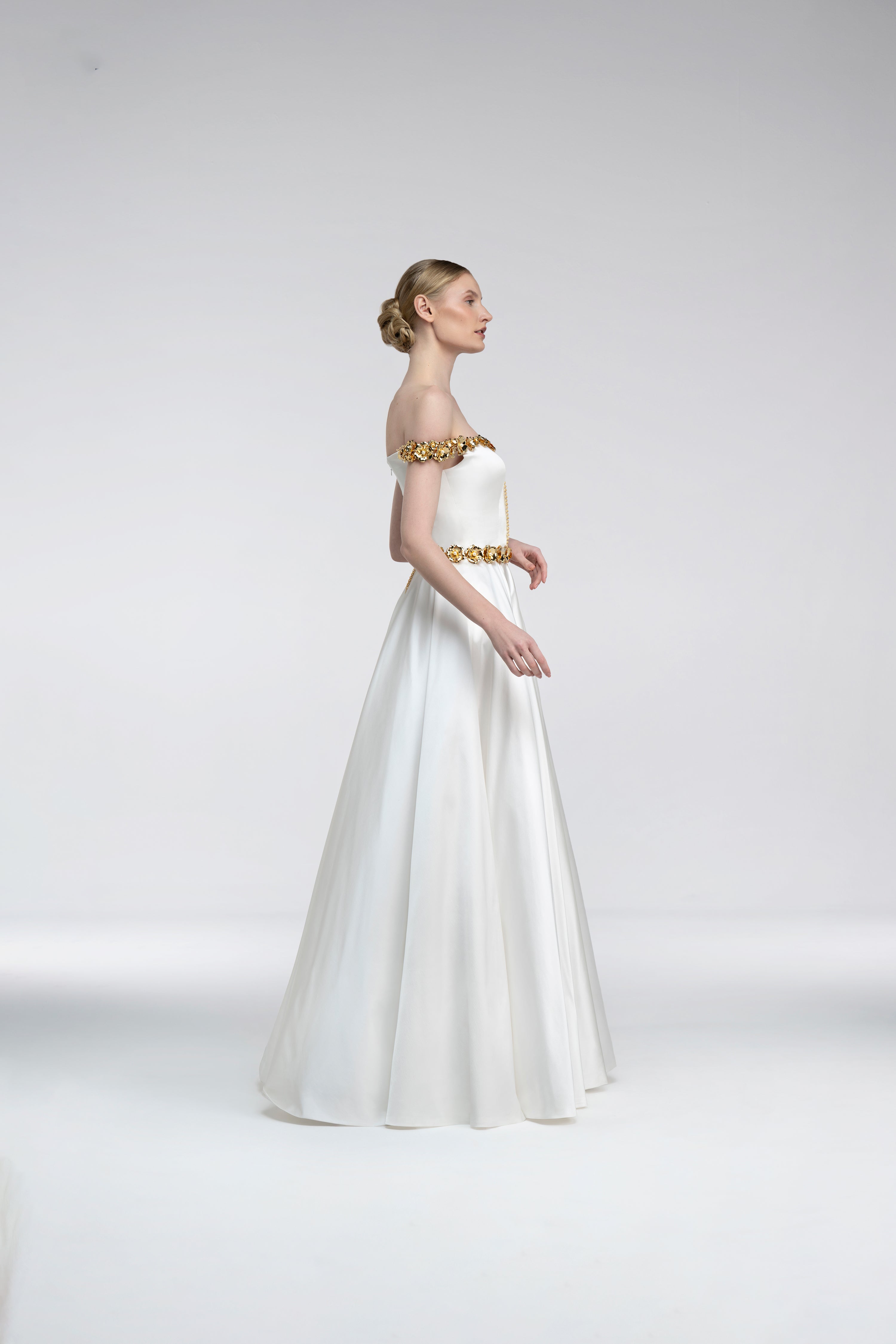 Look 12 - Off White Shimmer Ball Dress