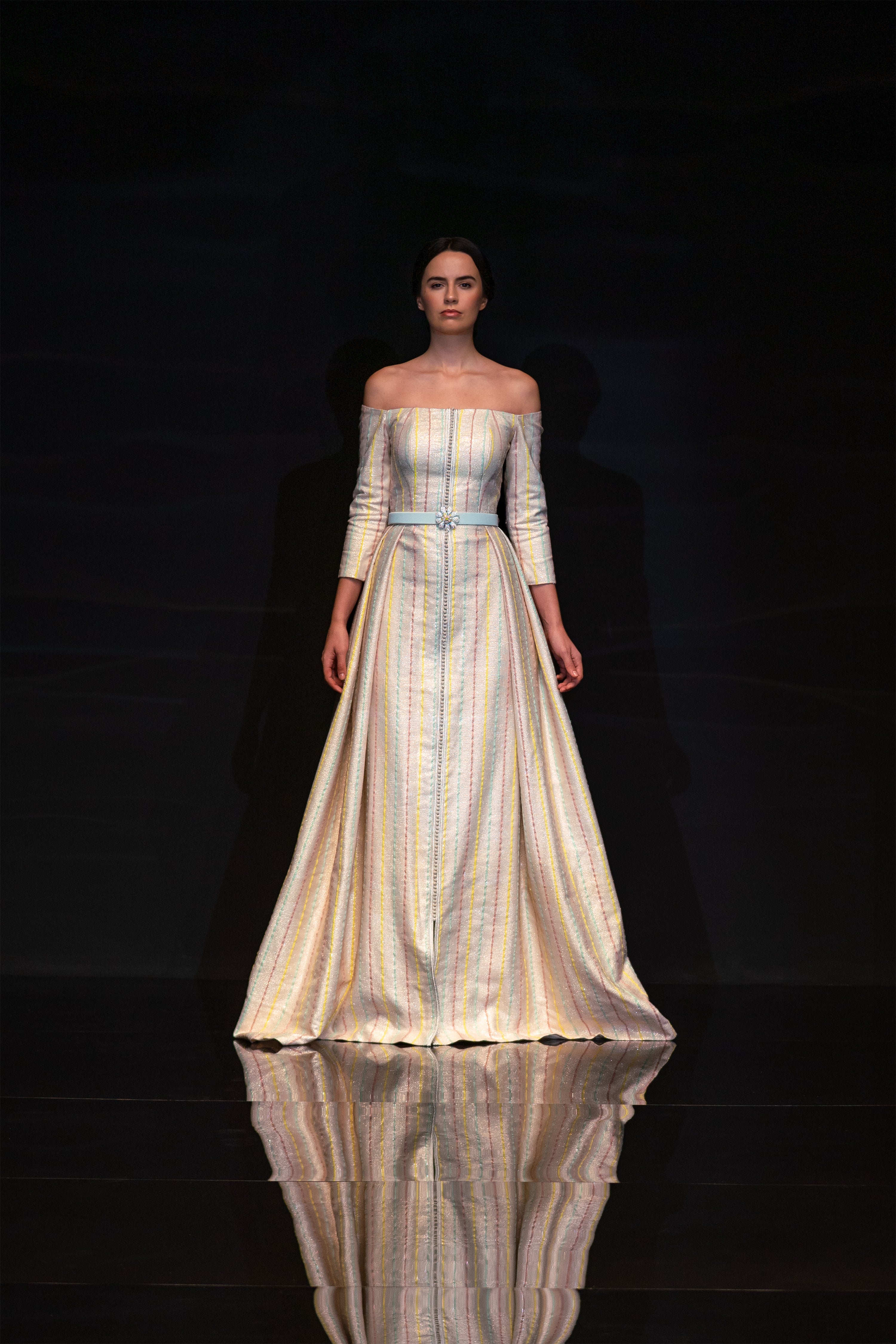 Look 6 - Pastel and Metallic Mesh Bustle Dress