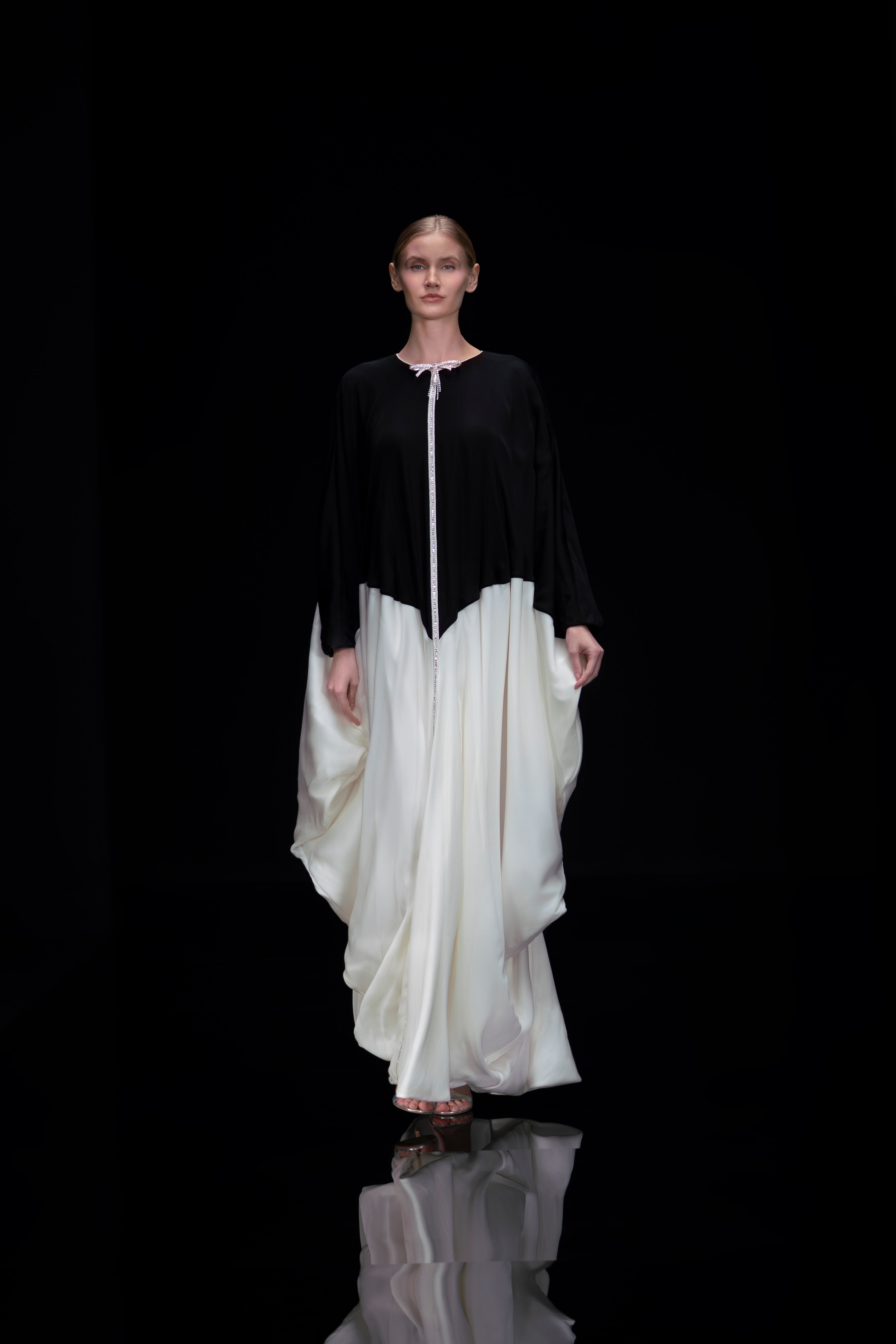 Look 8 - White & Black Caftan