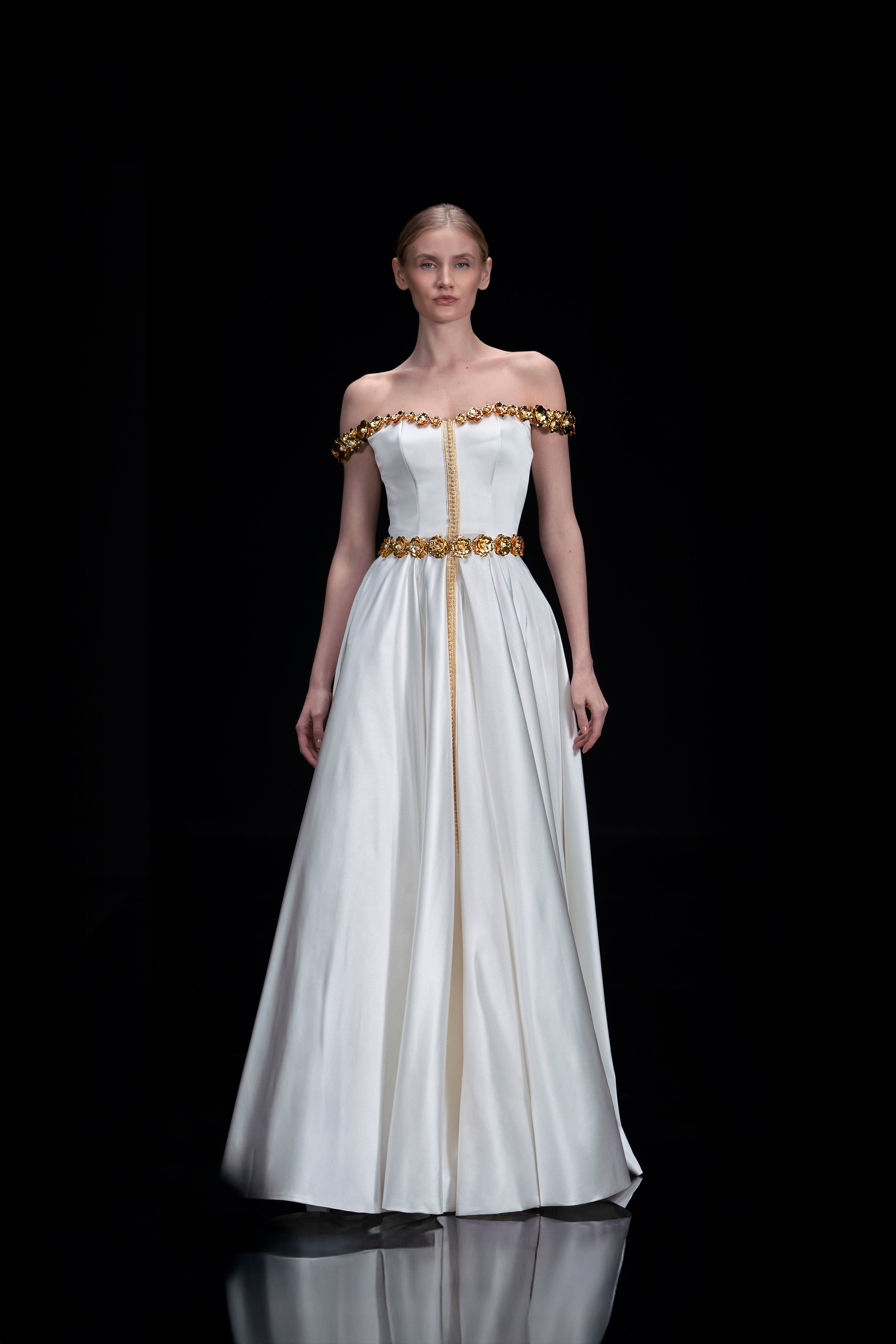 Look 12 - Off White Shimmer Ball Dress