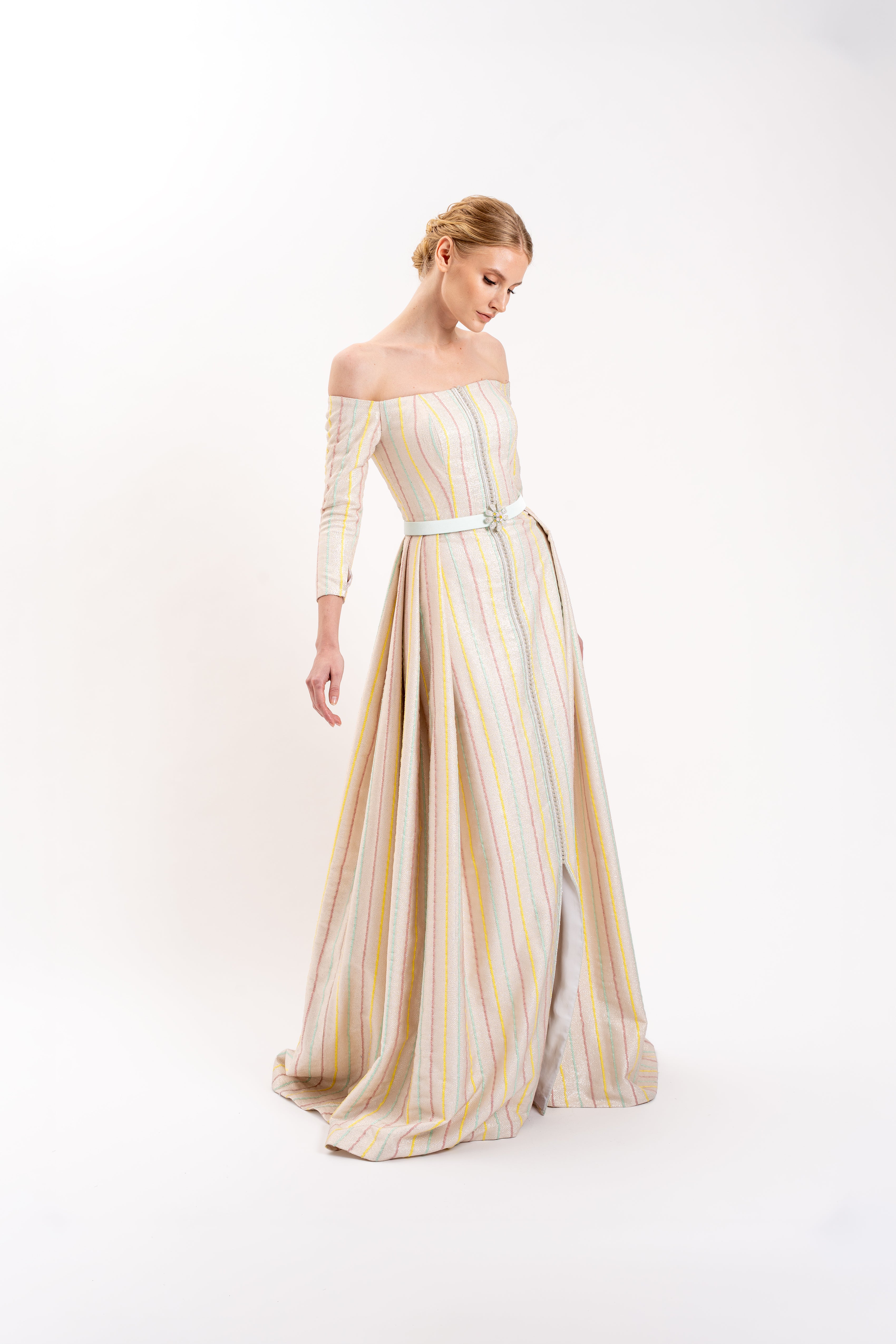 Look 6 - Pastel and Metallic Mesh Bustle Dress