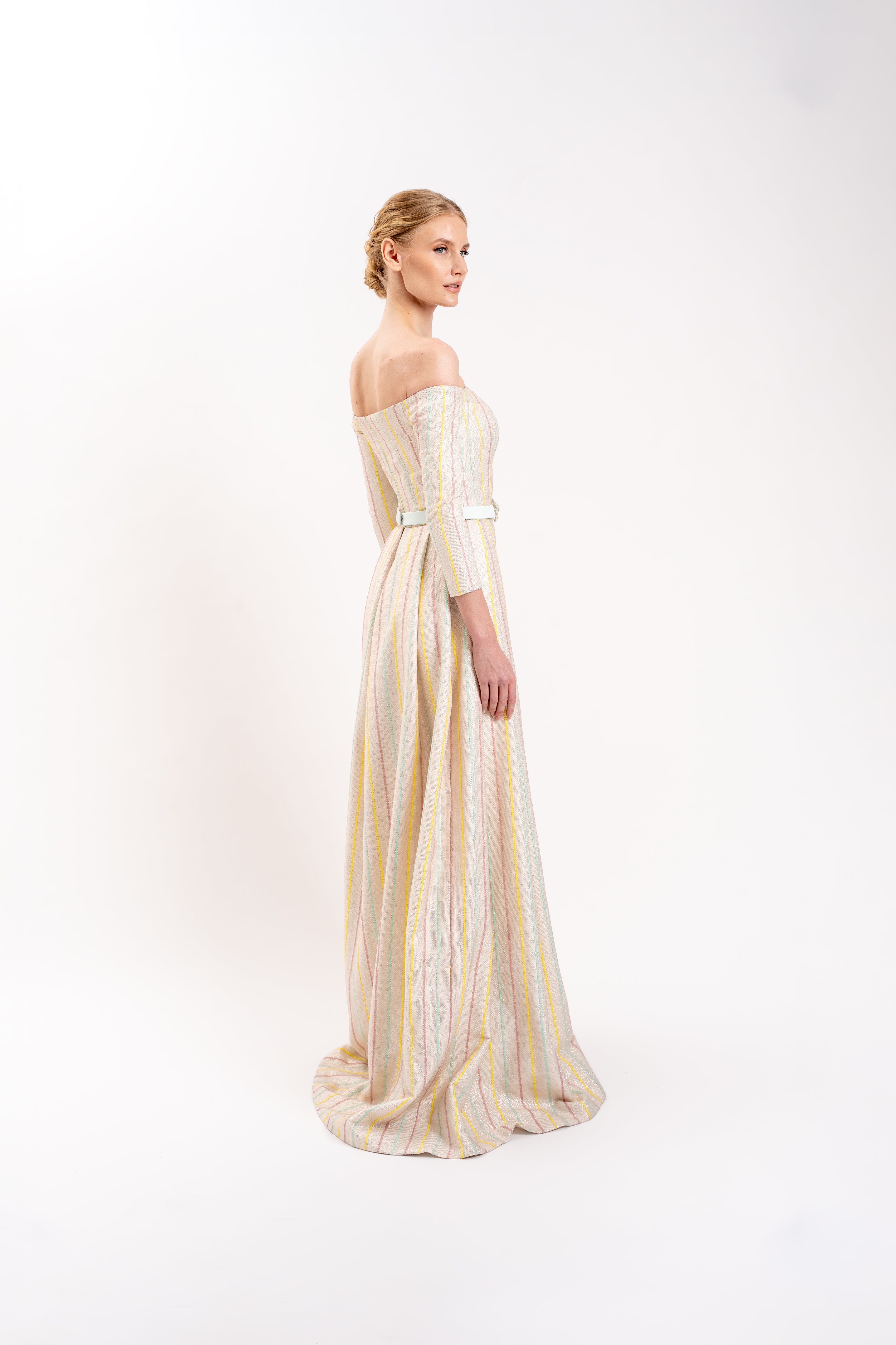 Look 6 - Pastel and Metallic Mesh Bustle Dress