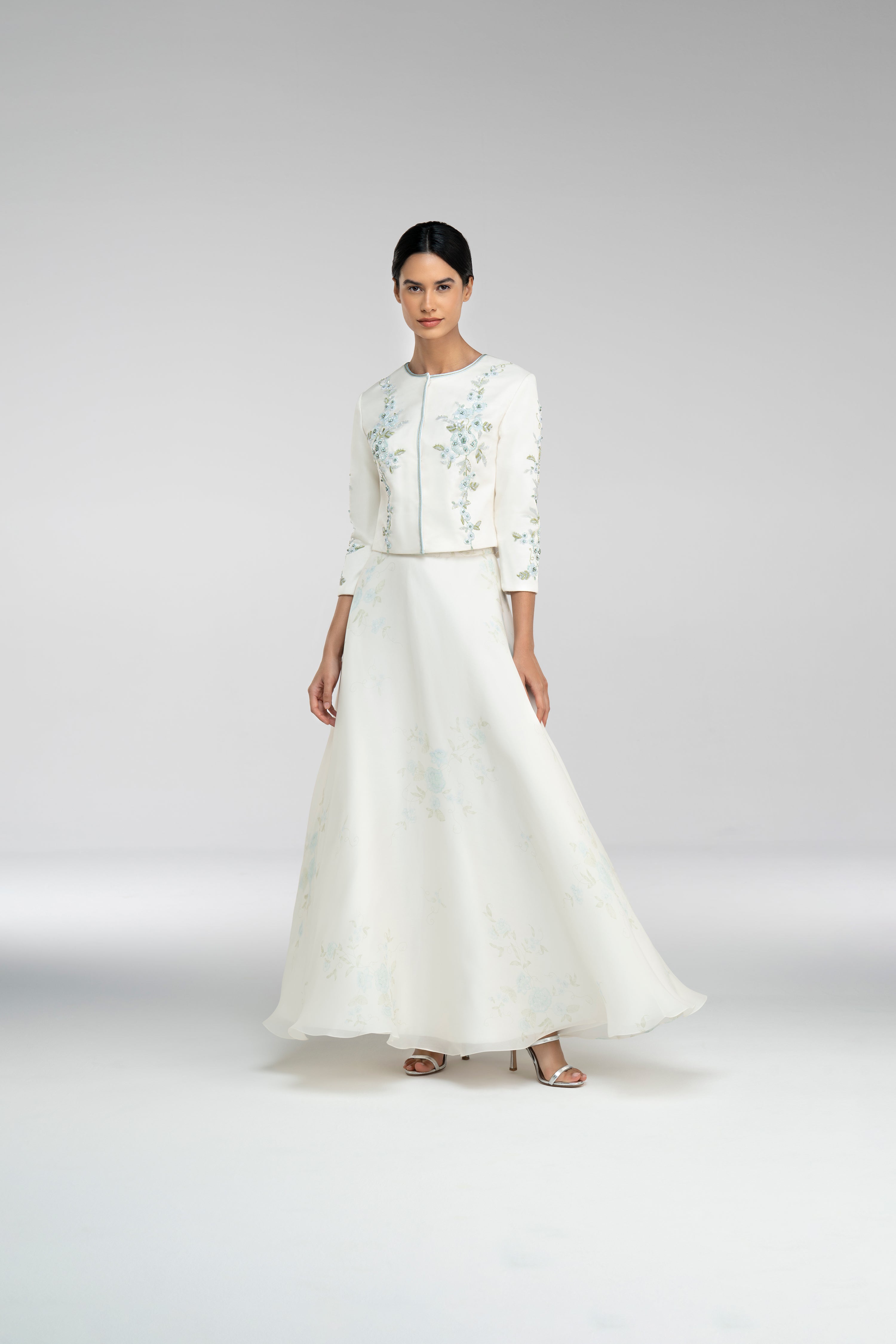 Look 15 - Pastel Floral Print Jacket and Skirt