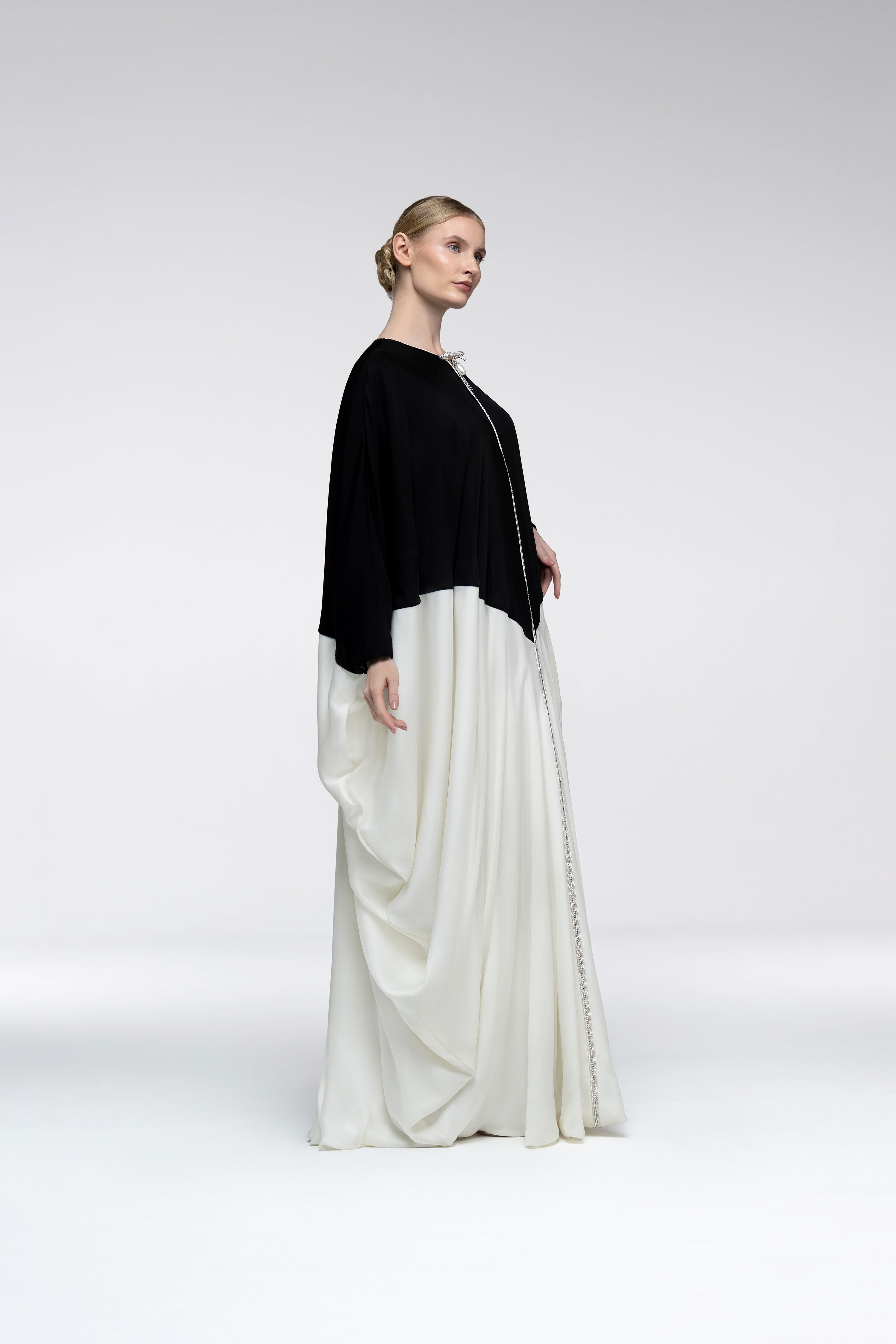 Look 8 - White & Black Caftan