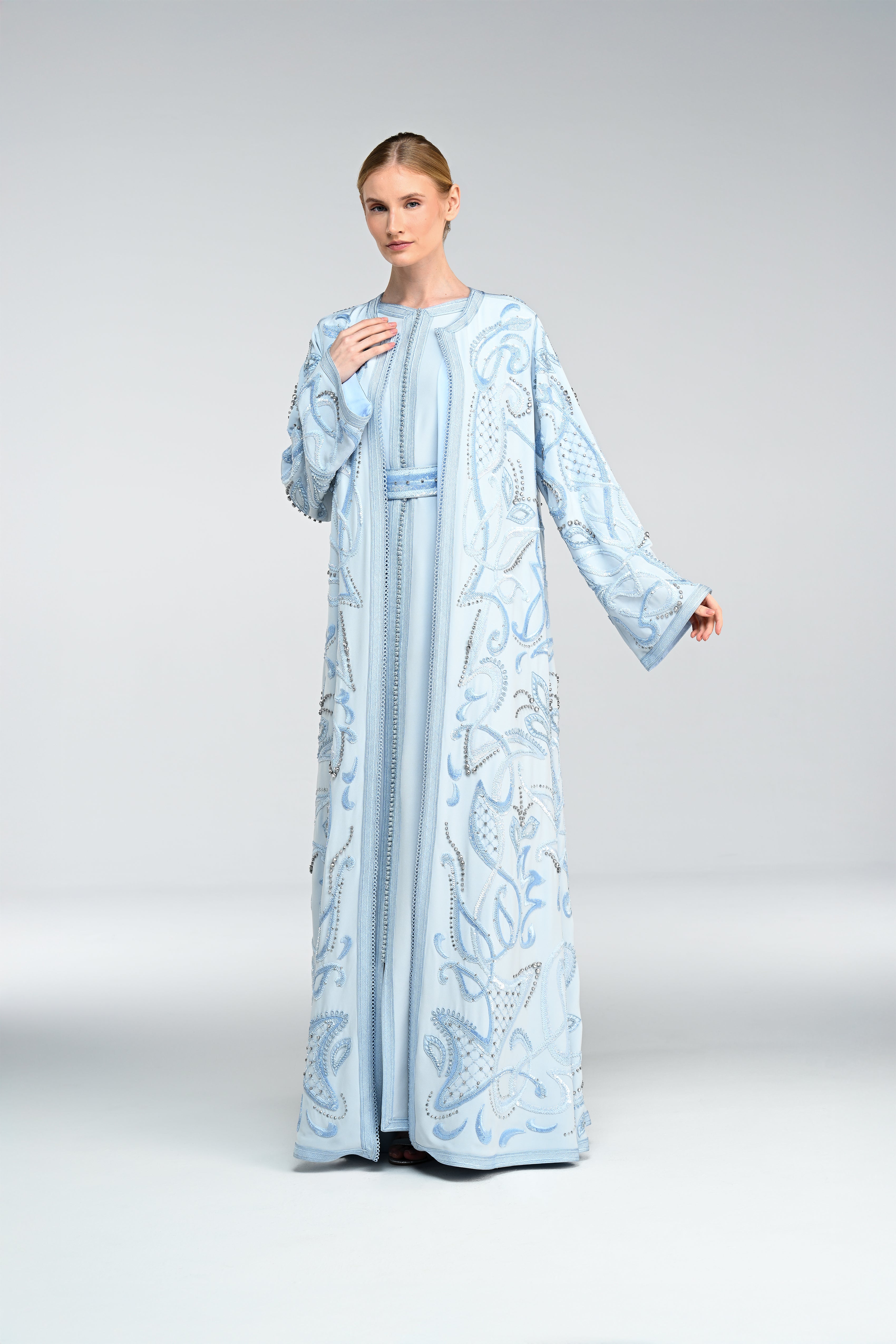 Look 05 - The Celestial Blue Embroidered Caftan)