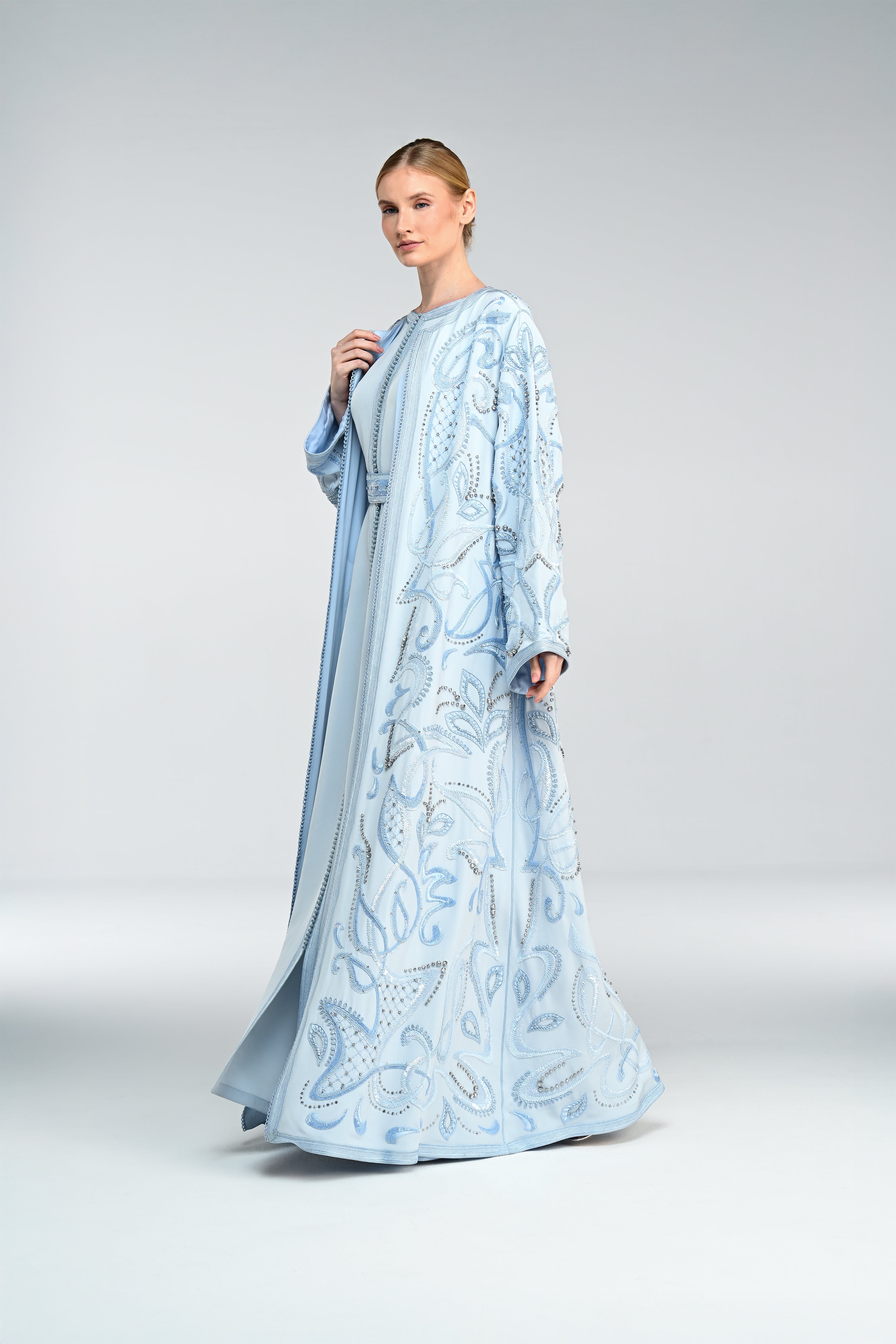 Look 05 - The Celestial Blue Embroidered Caftan)
