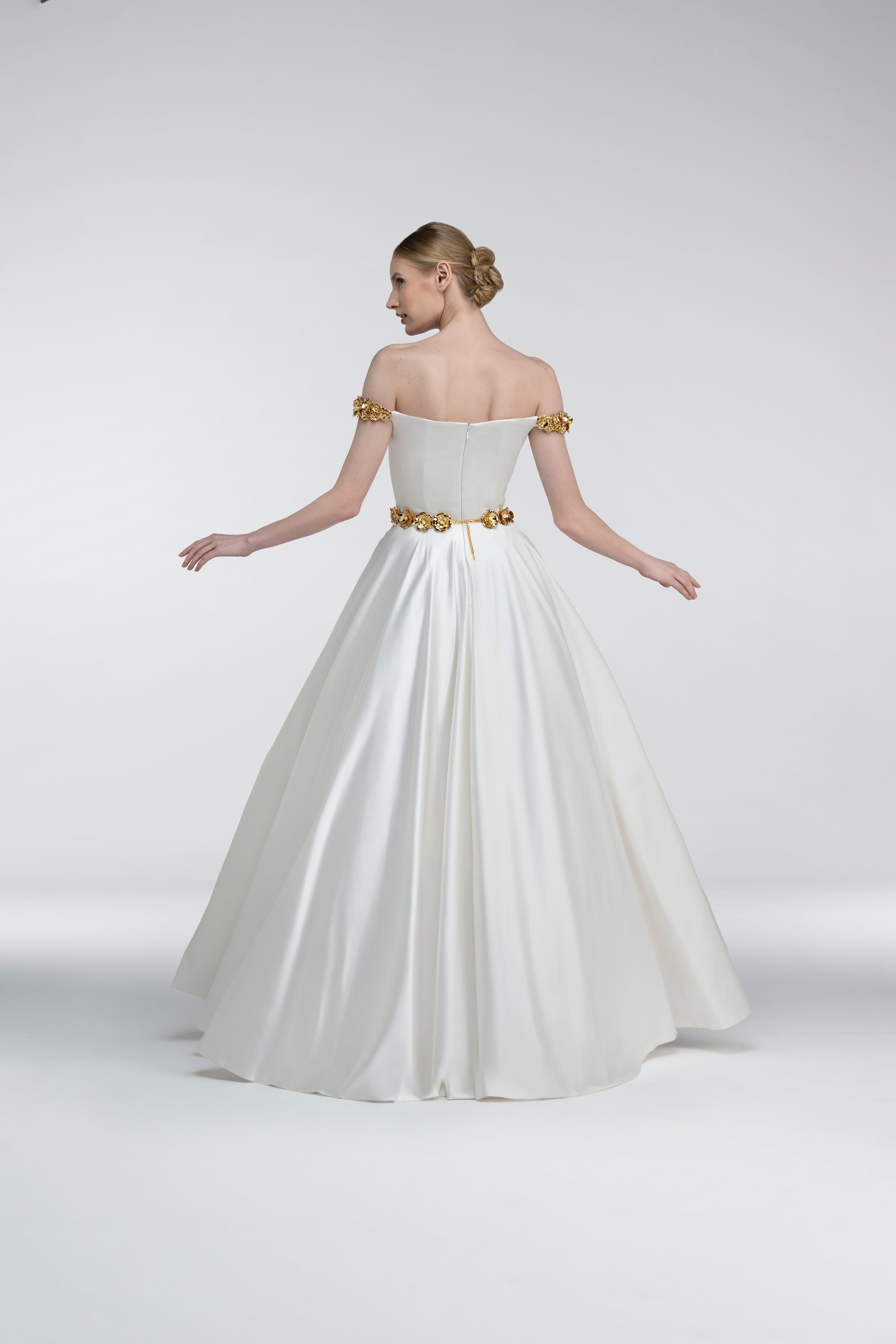 Look 12 - Off White Shimmer Ball Dress