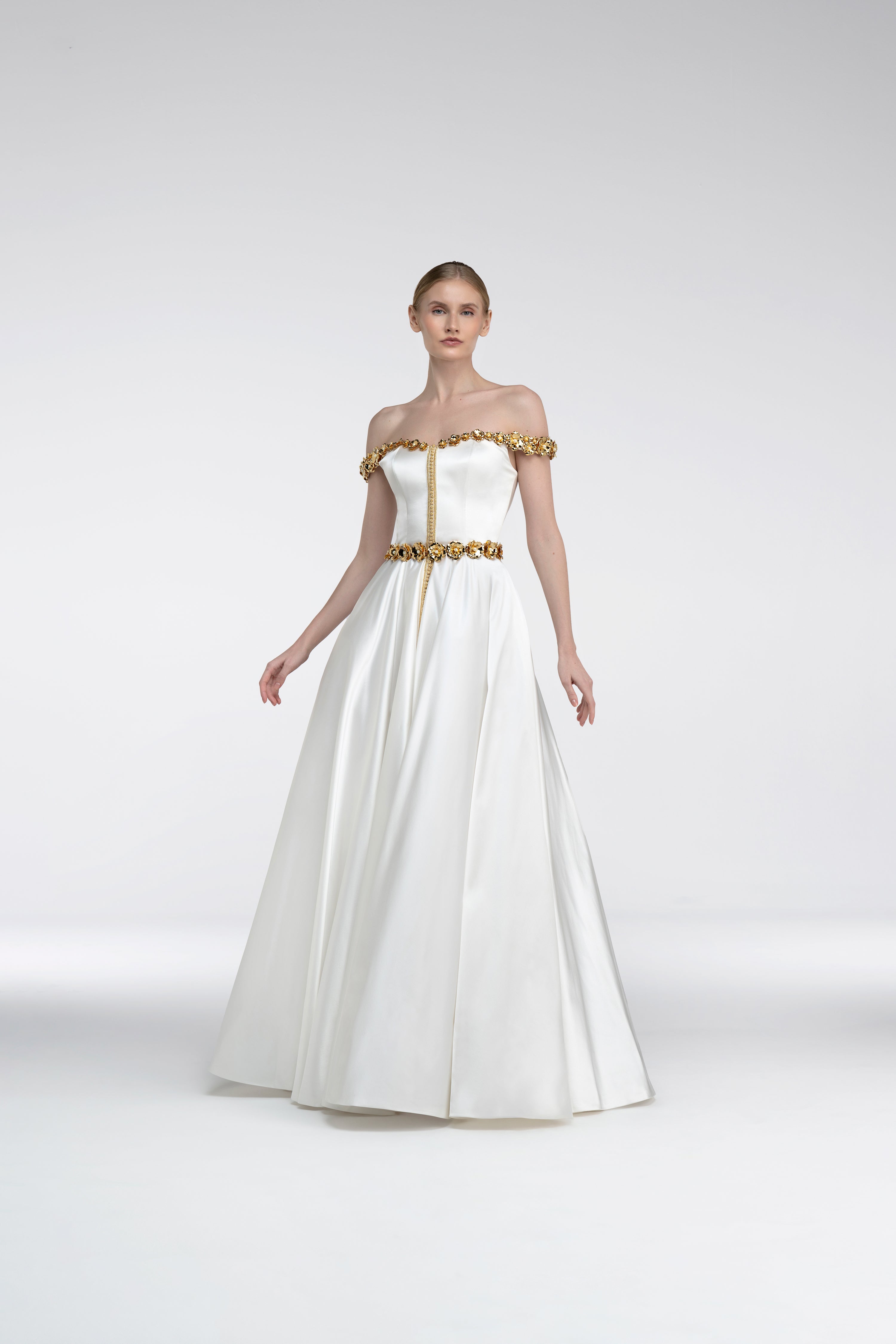 Look 12 - Off White Shimmer Ball Dress