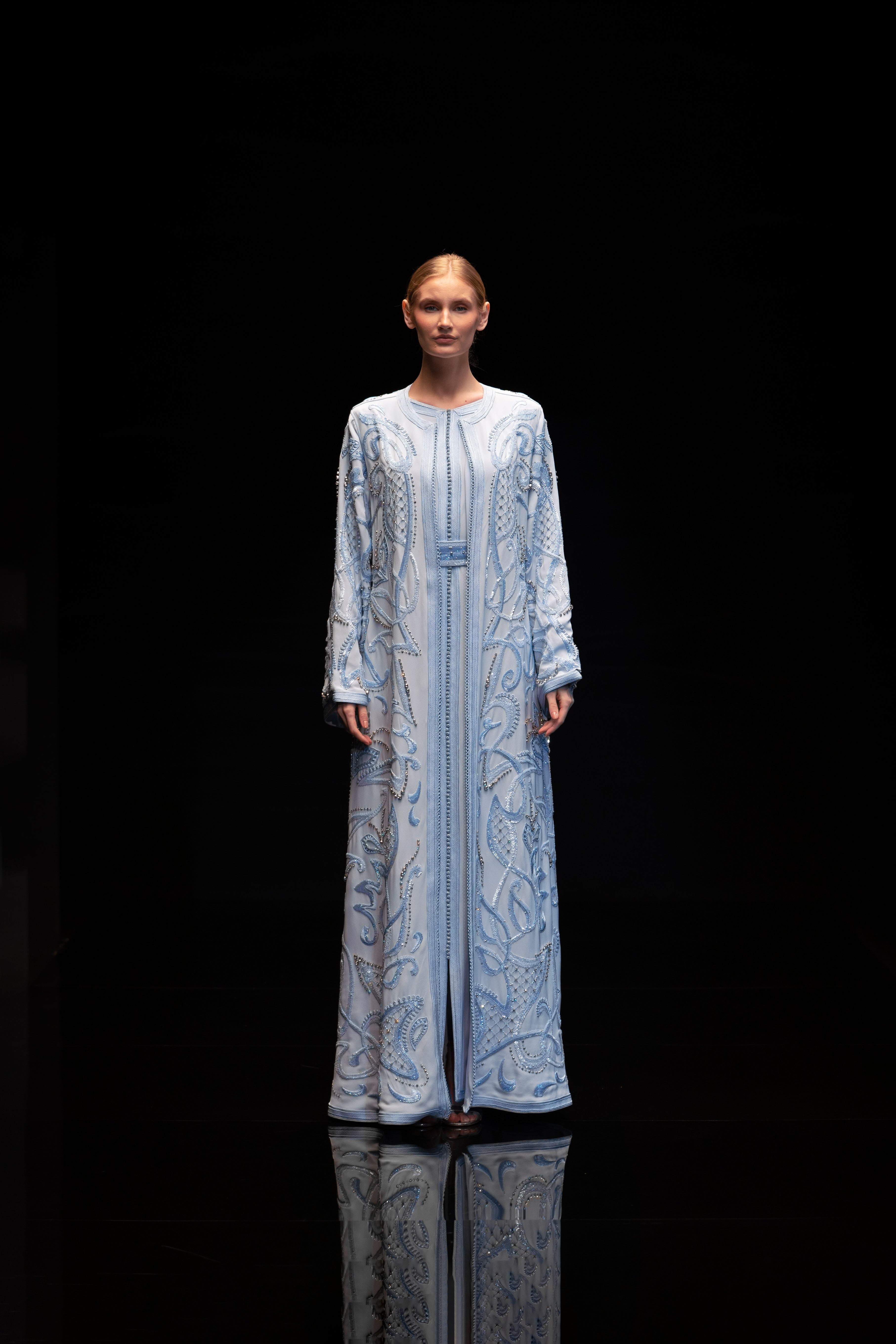 Look 05 - The Celestial Blue Embroidered Caftan)