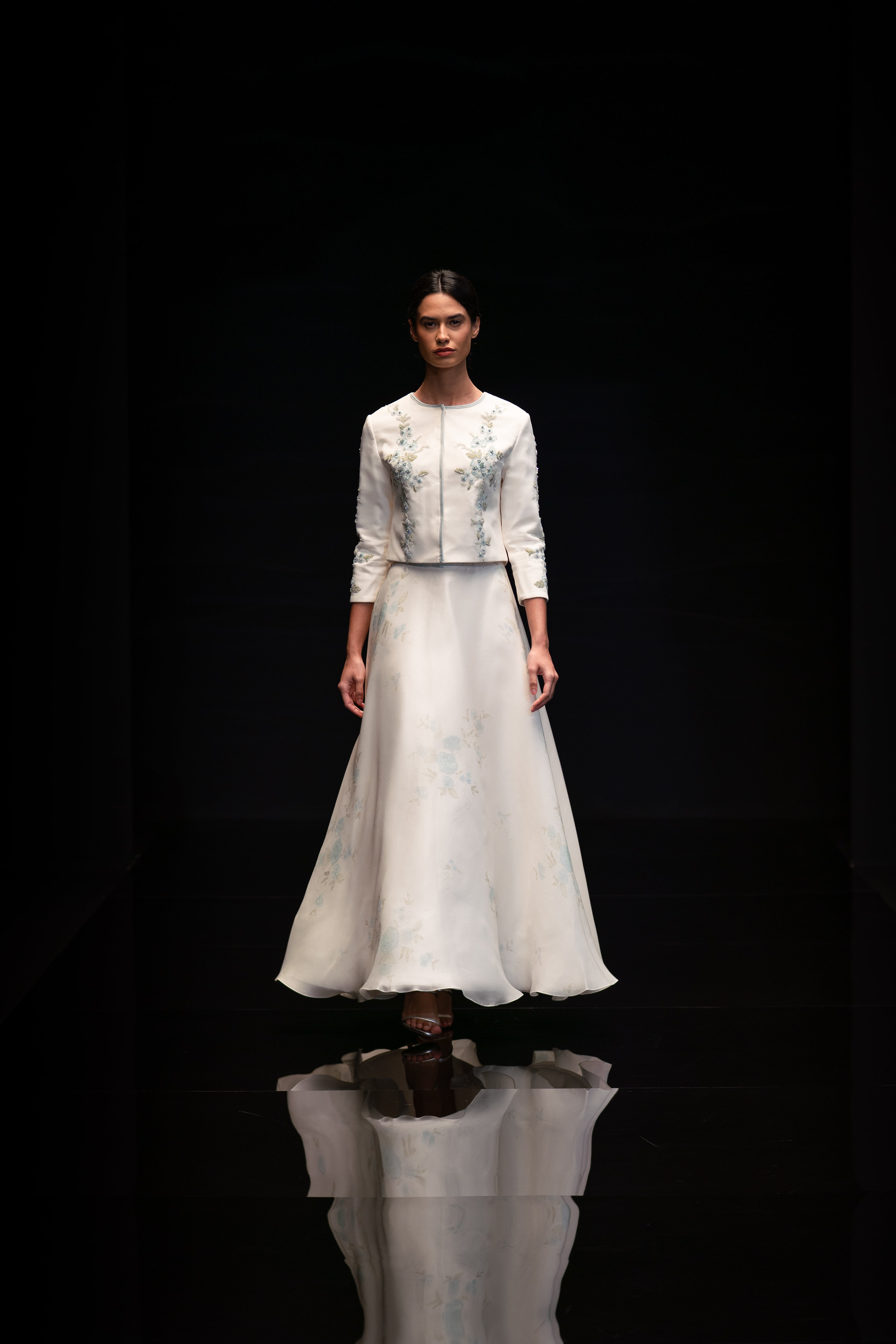 Look 15 - Pastel Floral Print Jacket and Skirt