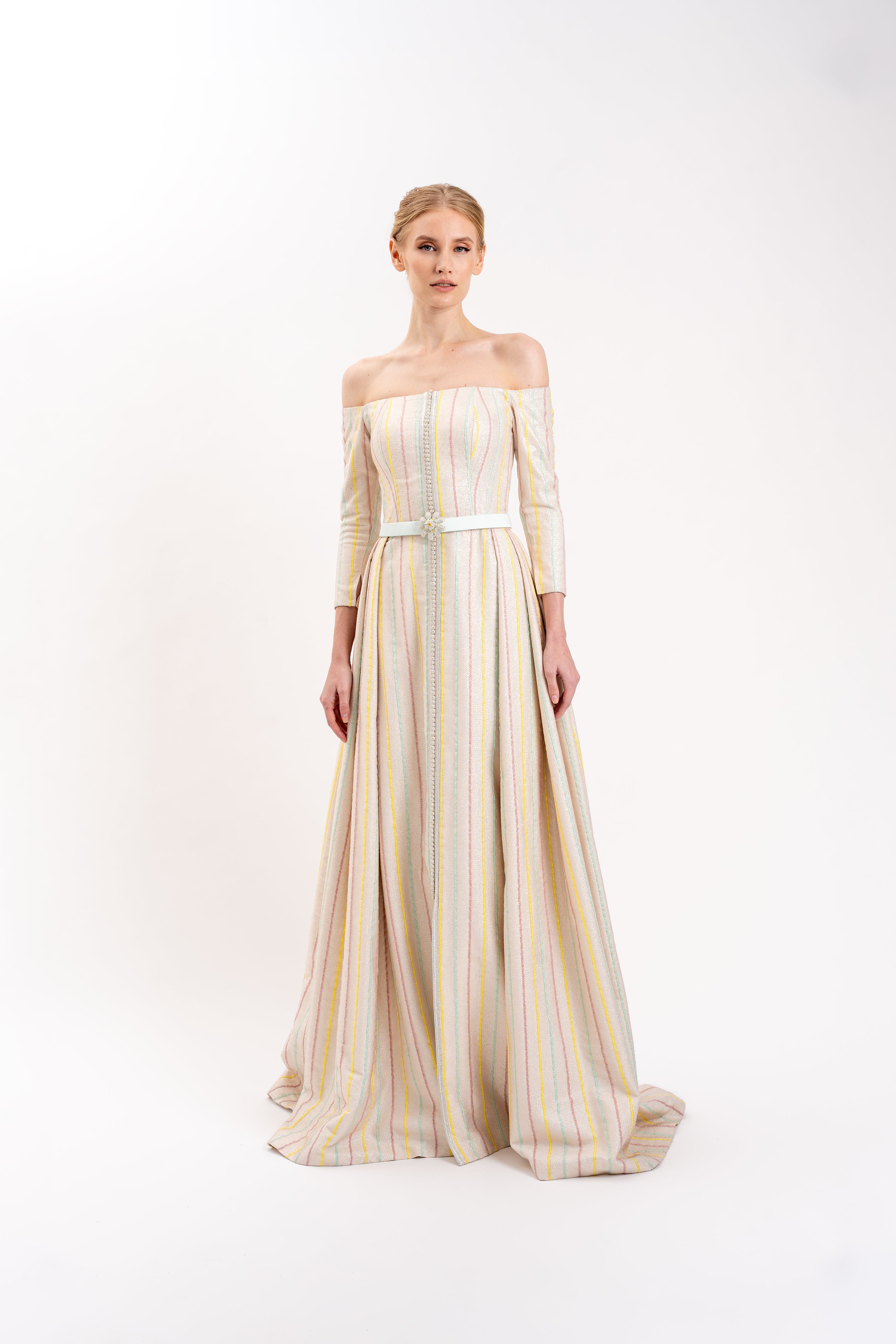 Look 6 - Pastel and Metallic Mesh Bustle Dress