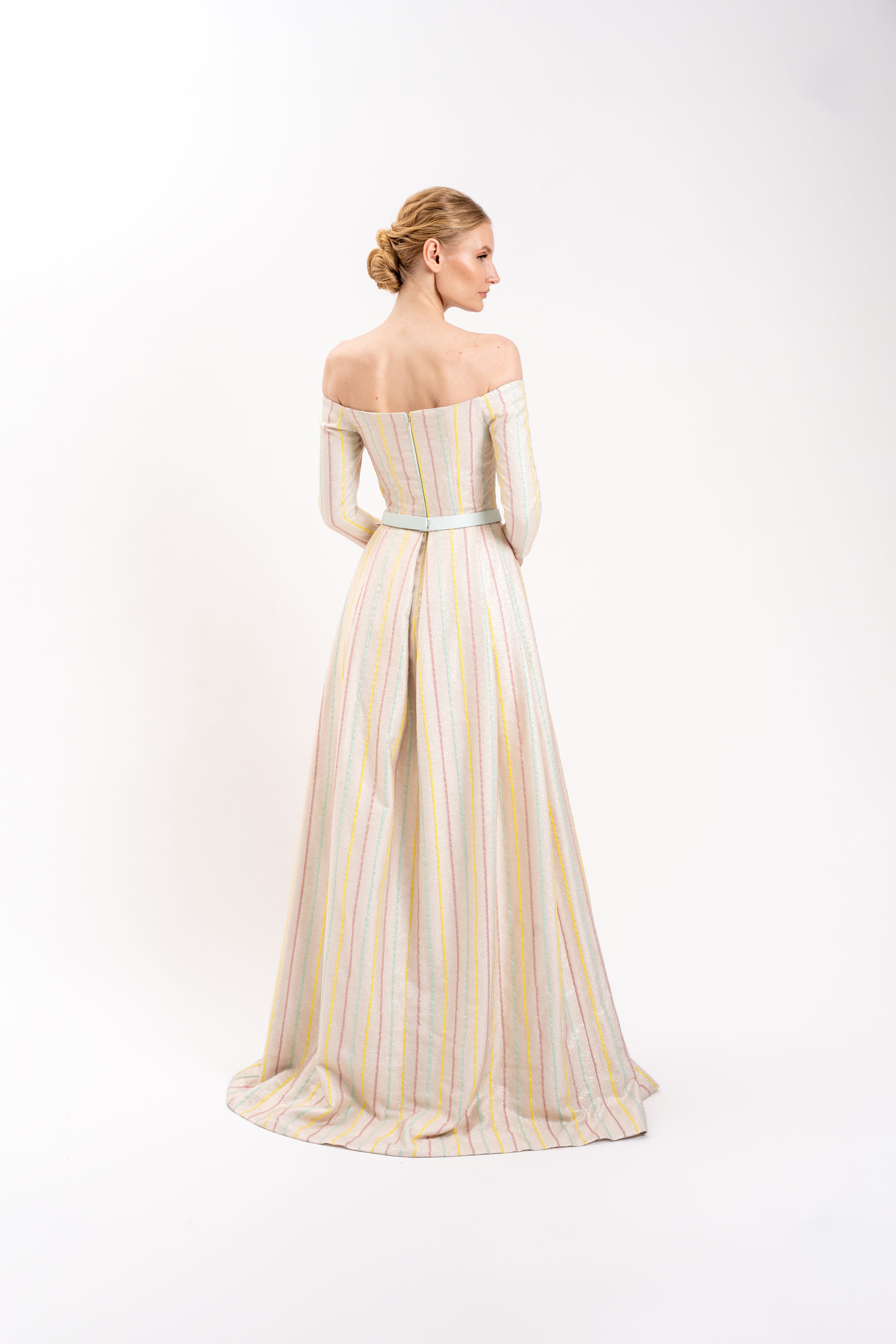 Look 6 - Pastel and Metallic Mesh Bustle Dress