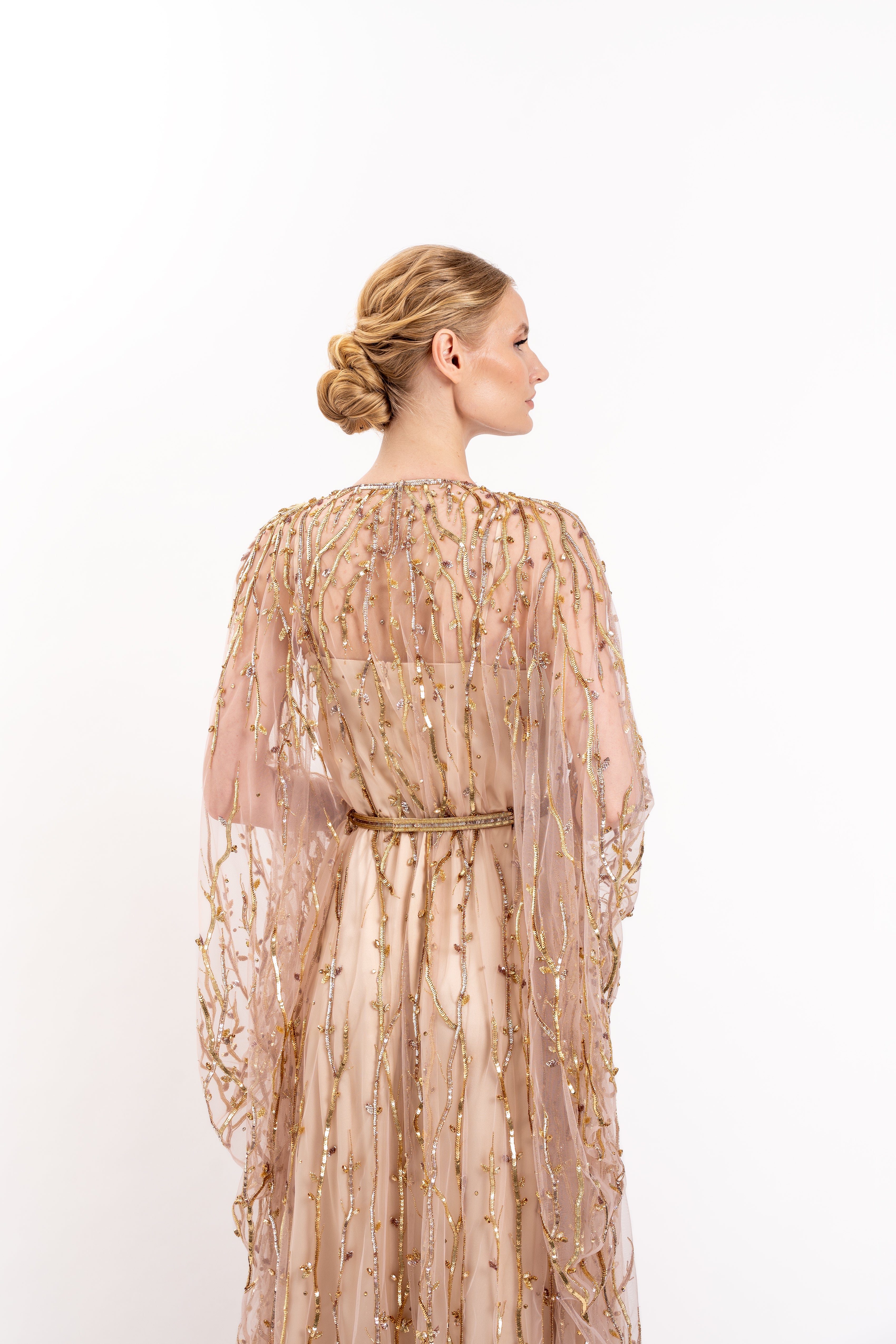 Look 9 - Gold and Topaz Embroidered Tulle Caftan